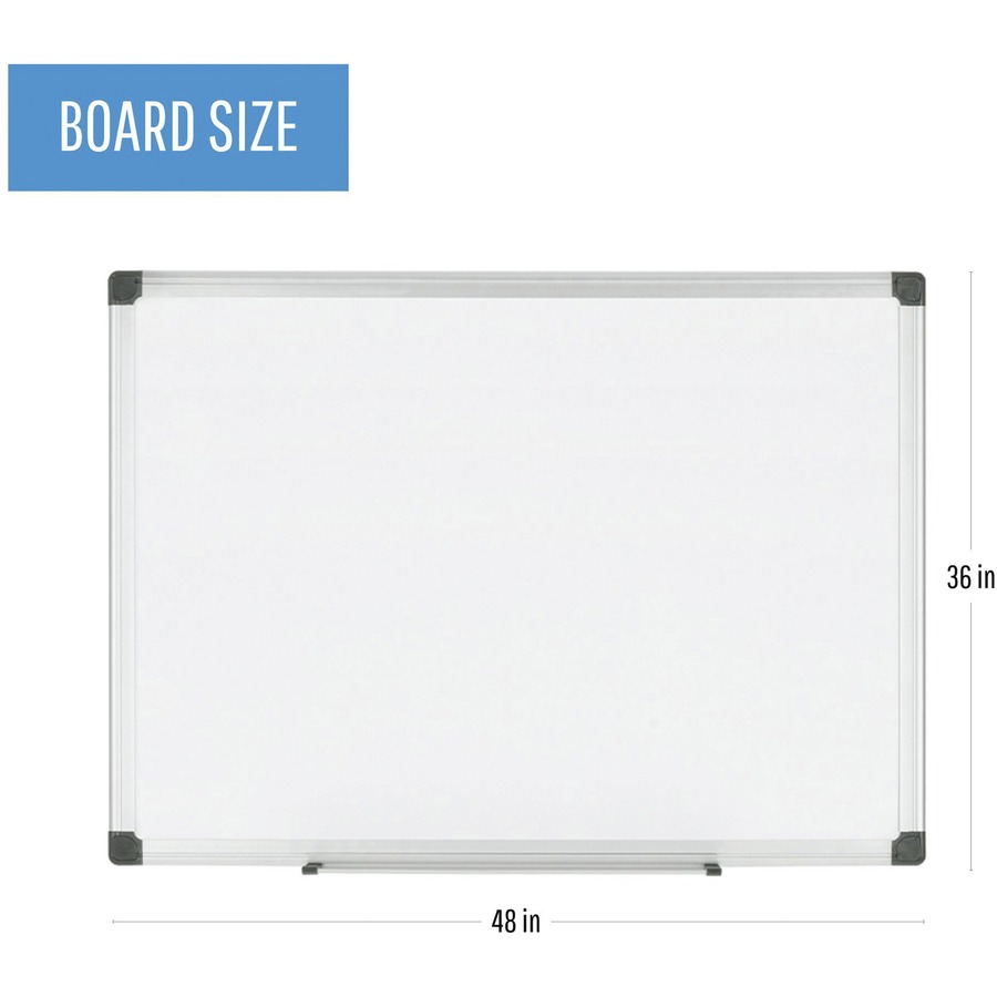 Basics Magnetic Dry Erase White Board, 36 x 48-Inch, Aluminum Frame,  Silver/White