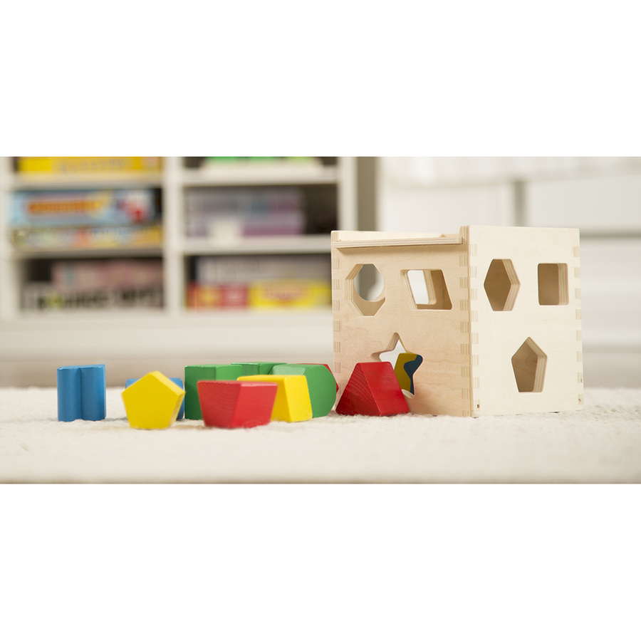 Melissa & Doug Shape Sorting Cube - Skill Learning: Problem Solving, Dexterity, Sorting, Color Identification, Shape Differentiation, Fine Motor - 2 Year & Up - Creative Learning & Toys - LCI10575