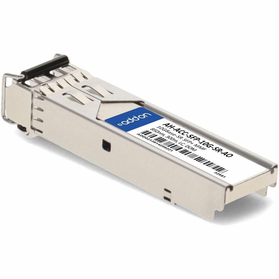 AddOn Aerohive-compatible 10GBase-SR SFP+ transceiver with LC connector for multi-mode fiber — alternate view 2