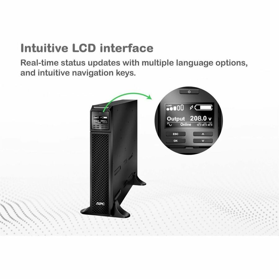 APC Smart-UPS On-Line, 3kVA, Tower, 208V, 2x L6-20R+1x L6-30R NEMA outlets, SmartSlot, Extended runtime, W/O rail kit