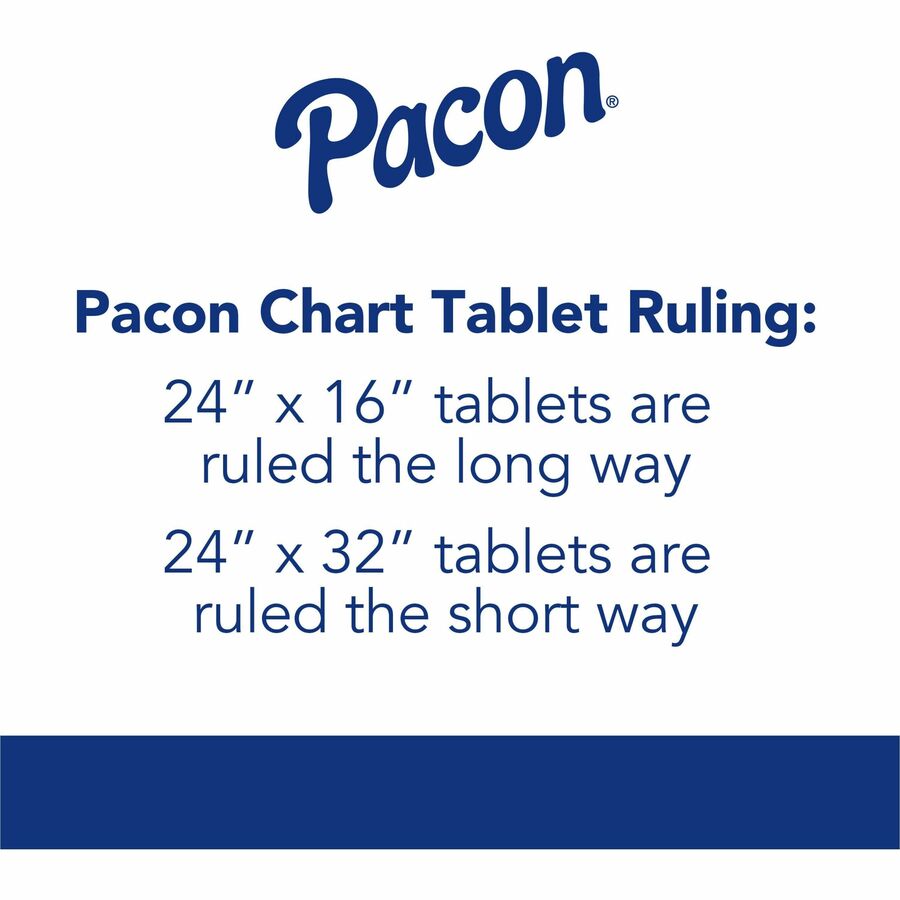 Pacon Ruled Picture Story Chart Tablet - 25 Sheets - Spiral Bound - Both Side Ruling Surface - Ruled Front Ruling - 1.50" Ruled - 13.63" Picture Story Space - 24" x 32" Sheet Size - White Paper - Punched - 1 Each