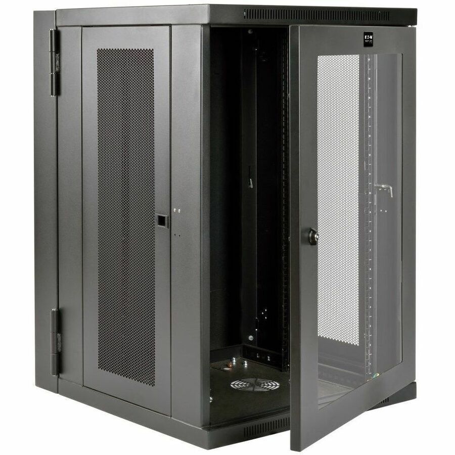 Tripp Lite by Eaton SmartRack 18U UPS-Depth Wall-Mount Half-Height Rack Enclosure Clear Acrylic Window Hinged Back