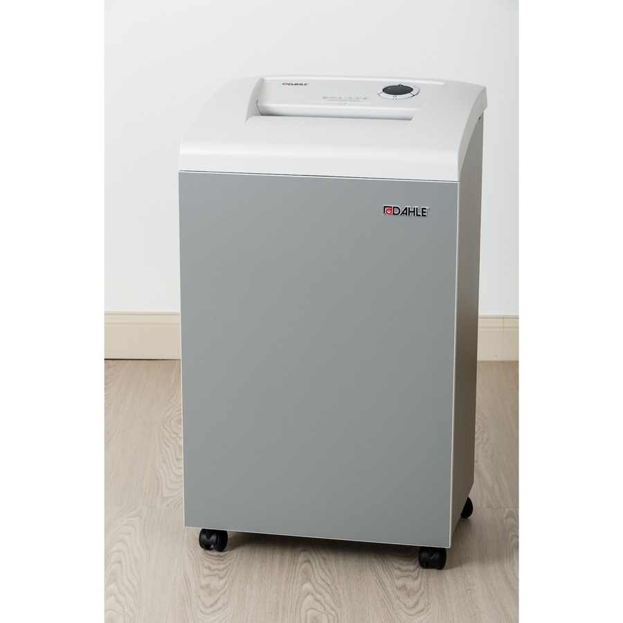 Dahle 50314 Oil-Free Paper Shredder w/Jam Protection - Non-continuous Shredder - Cross Cut - 18 Per Pass - for shredding Staples, Paper Clip, Credit Card, CD, DVD - 0.125" x 1.563" Shred Size - P-4 - 20 ft/min - 10.25" Throat - 10 Minute Run Time - 20 Min