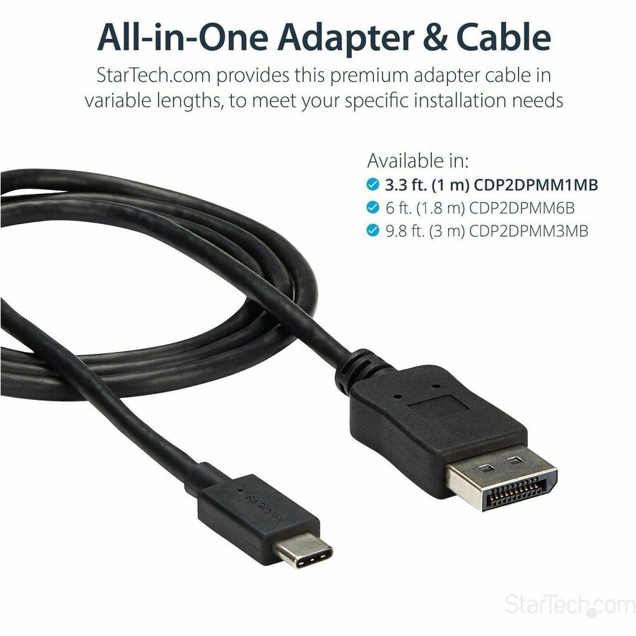 3.3ft (1m) USB C To DisplayPort 1.2 Cable 4K 60Hz - USB-C To