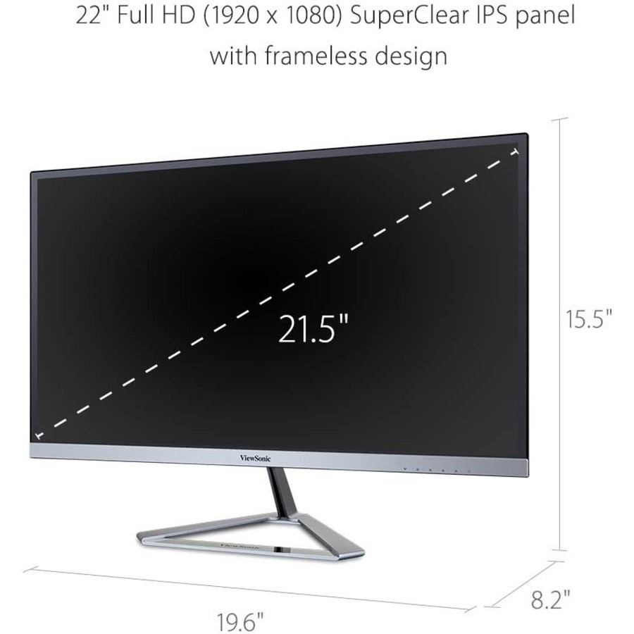 ViewSonic VX2276-SMHD 22 Inch 1080p Widescreen IPS Monitor with Ultra-Thin Bezels, HDMI and DisplayPort