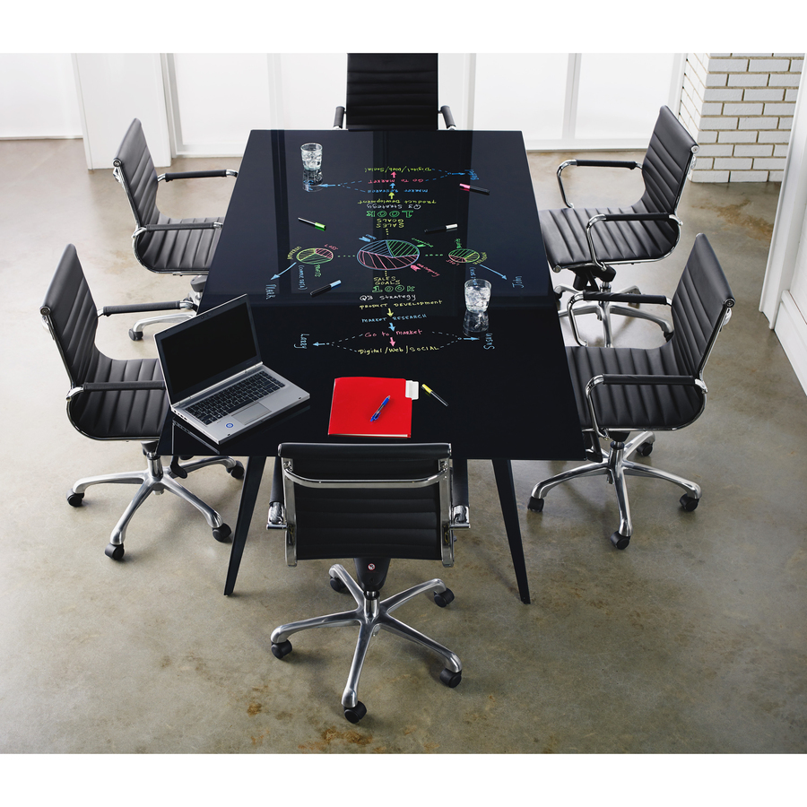 Lorell Conference Table Top - Black Rectangle Top x 96" Table Top Width x 48" Table Top Depth - Assembly Required - Cafeteria & Breakroom Tables - LLR59628
