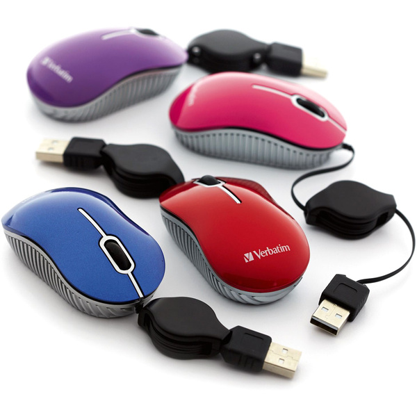 Go Mini! The Verbatim Mini Travel Optical Mouse works great on the go. The ultra-compact design takes up very little space and is perfect for notebook users. The optical travel mouse features a convenient retractable USB cable - no need to wrap the cord a