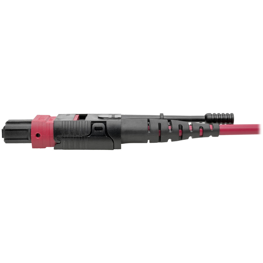 Eaton Tripp Lite Series 40G MTP/MPO to 4xLC Fan-Out OM4 Plenum-Rated Fiber Optic Cable, 40GBASE-SR4, Push/Pull Tabs, Magenta, 1 m