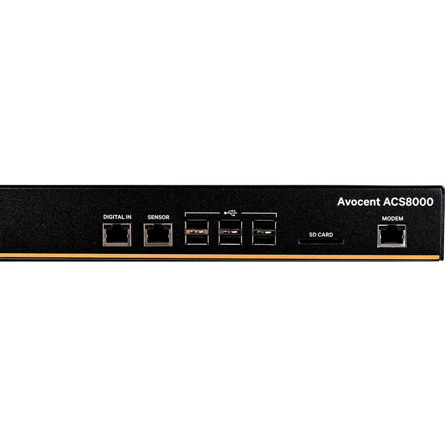 Vertiv Avocent 32-port ACS8000 Console System with dual AC Power Supply and analog modem, non-TAA