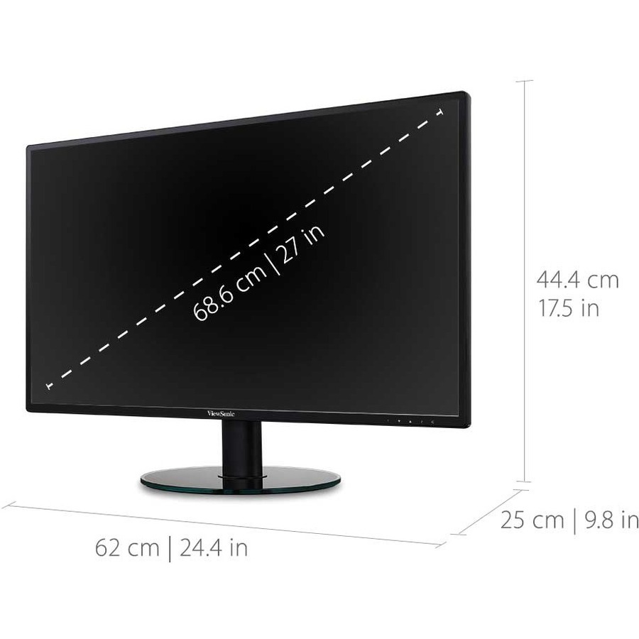 ViewSonic VA2719-SMH 27 Inch IPS 1080p LED Monitor with Ultra-Thin Bezels, HDMI and VGA Inputs for Home and Office