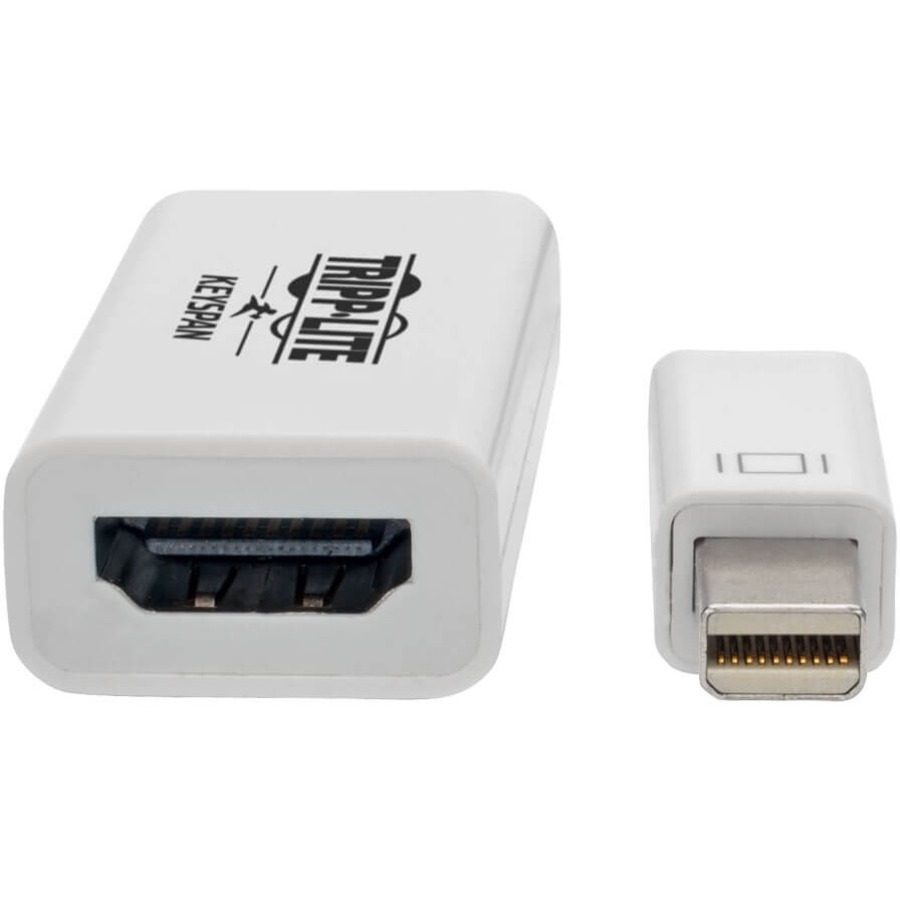 Tripp Lite by Eaton Keyspan Mini DisplayPort to HDMI Active Adapter/Video Converter (M/F) - 4K 60 Hz DP 1.2 HDCP 2.2 White 6 in.