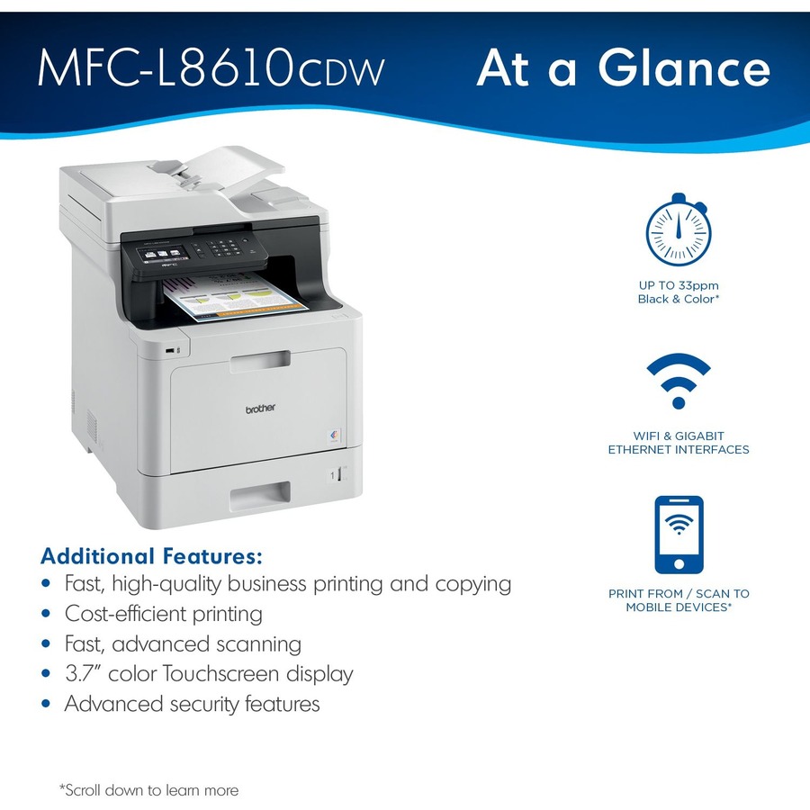 Brother MFC-L8610CDW Business Colour Laser Multifunction - Multifunction/All-in-One Machines - BRTMFCL8610CDW