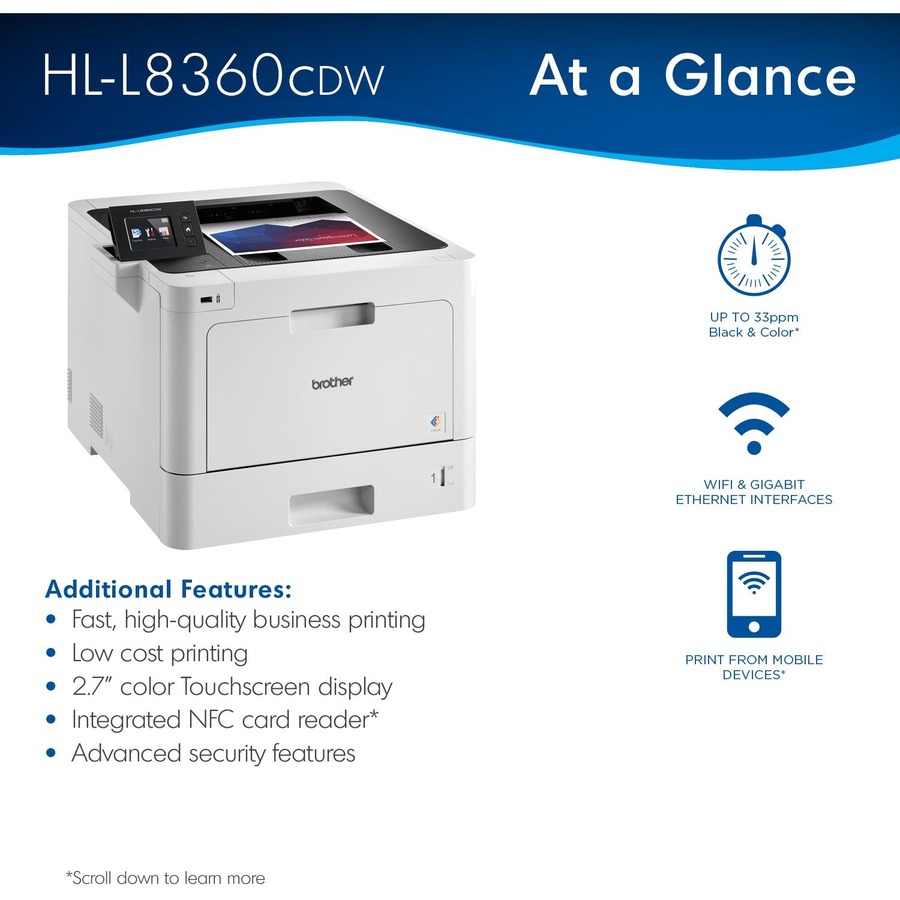 Brother HL-L8360CDW Business Colour Laser Printer - Colour Laser Printers - BRTHLL8360CDW