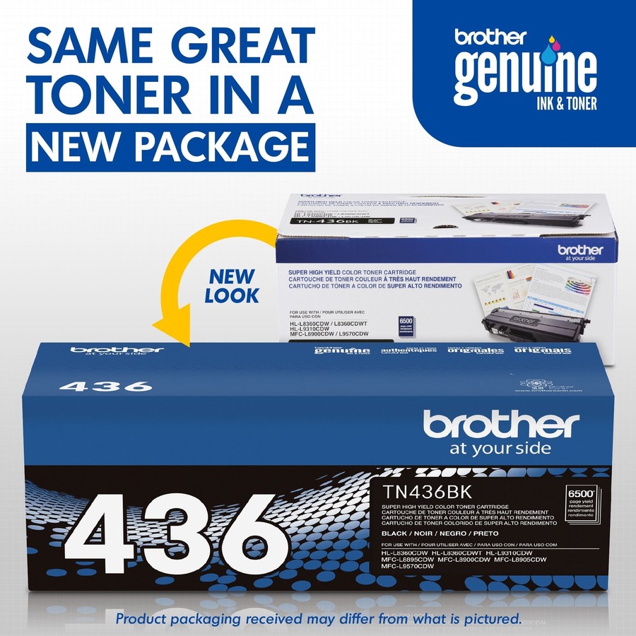 Brother TN436BK Original Laser Toner Cartridge - Black - 1 Each - 6500 Pages