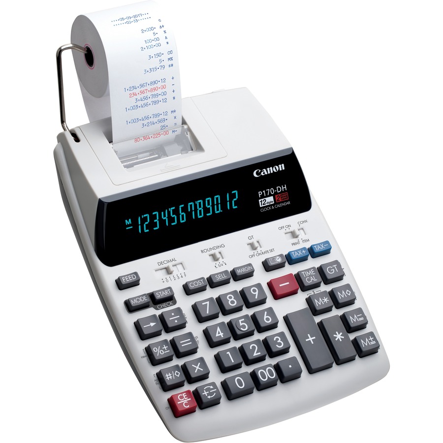 Canon P170-DH-3 printing calculator for desktop office calculations — alternate view 2