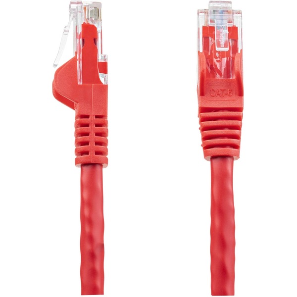 8 ft Red Cat6 Cable with Snagless RJ45 Connectors - Cat6 Ethernet Cabl