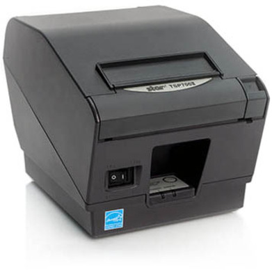 Star Micronics TSP700II Thermal Receipt and Label Printer, Ethernet, CloudPRNT, WLAN, USB, Two Peripheral USB - Cutter, External Power Supply Needed, Gray