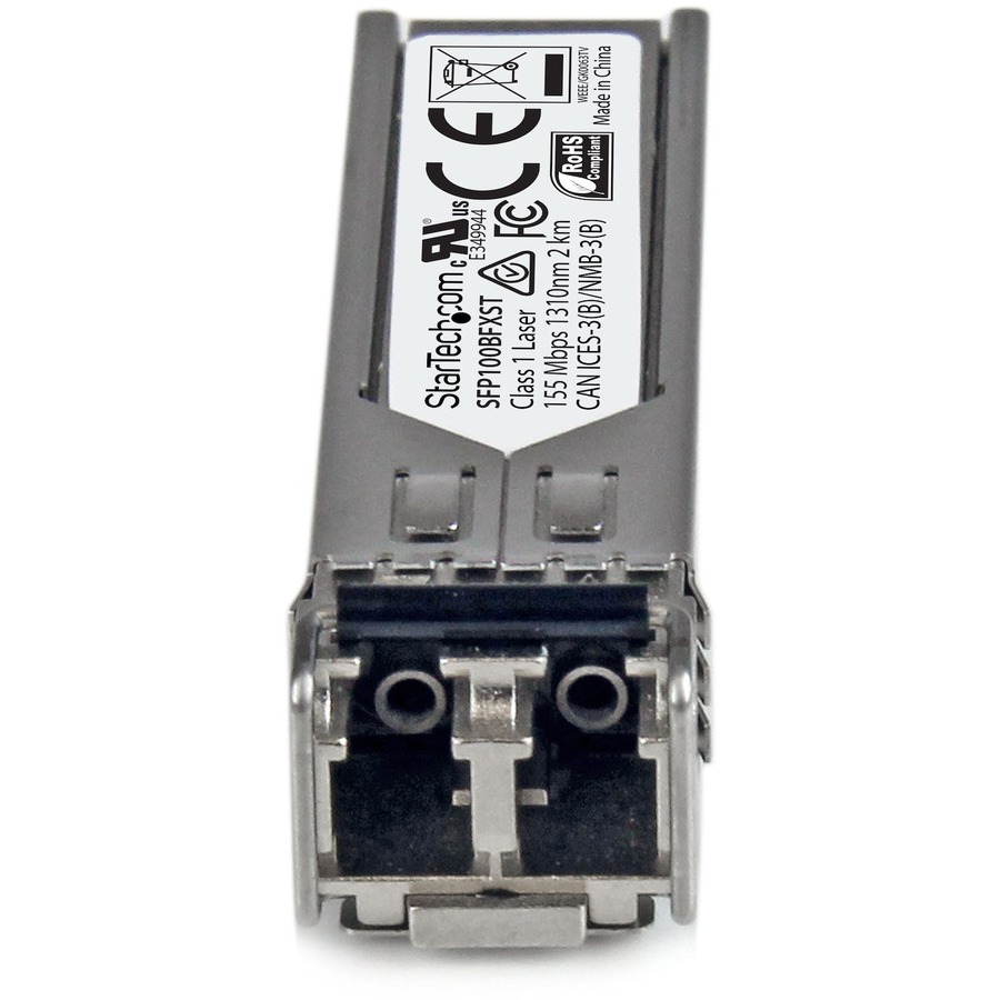 StarTech.com MSA Uncoded SFP Module - 100BASE-FX - 100Mb Ethernet SFP 100MbE Multi Mode Fiber (MMF) Optic Transceiver Module - 2km DDM