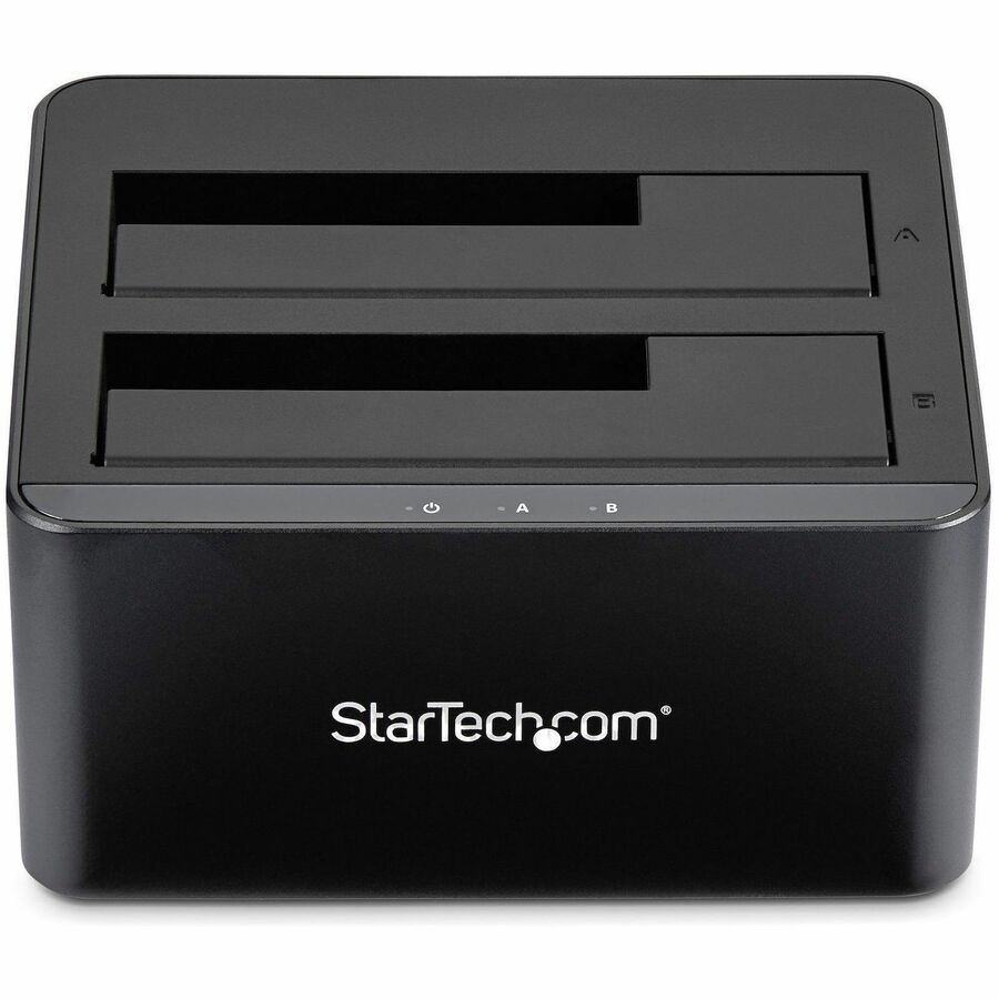 StarTech Dual-Bay USB 3.0 to SATA Hard Drive Docking Station, 2.5/3.5" SATA I/II/III, SSD/HDD Dock, USB Hard Drive Bays, Top-Loading