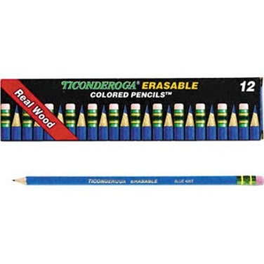 Ticonderoga Pre-Sharpened Erasable Checking Pencils - HB Lead - Blue Lead - 72 / Carton