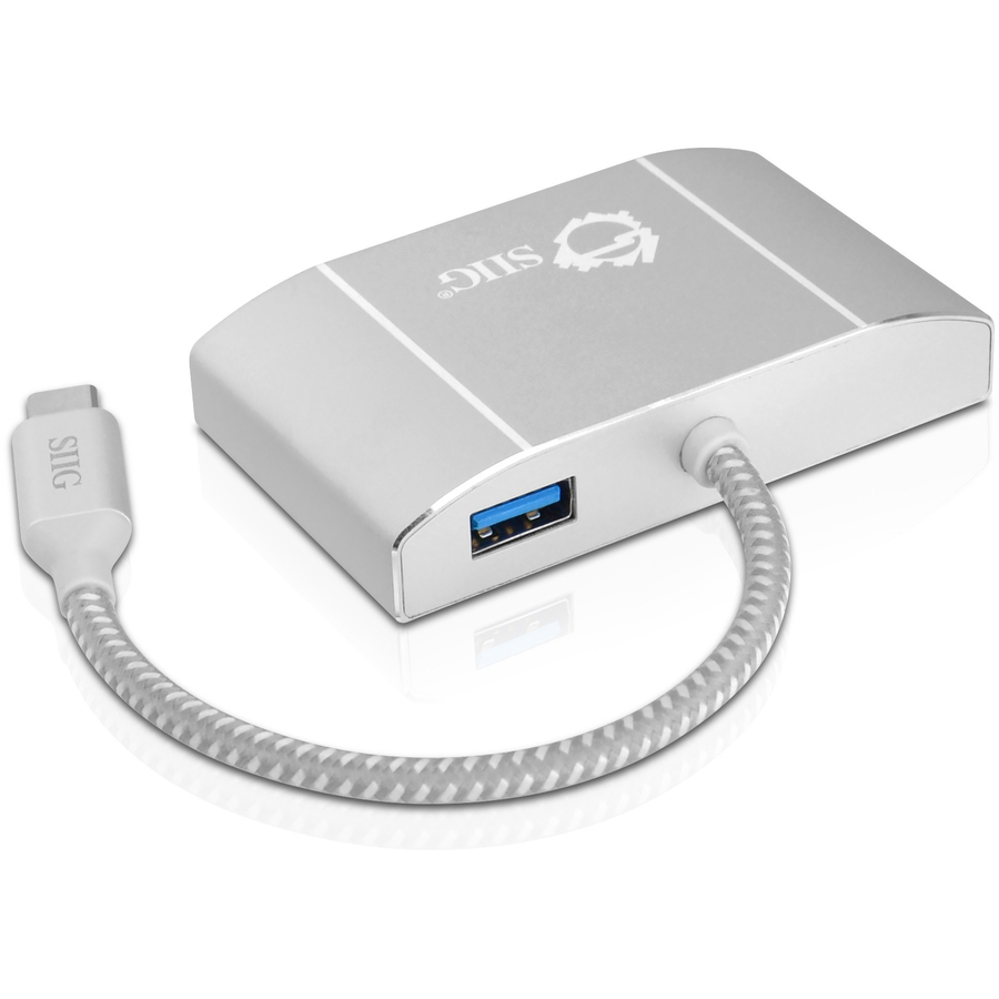 SIIG USB-C to 4-Port USB 3.0 Hub with PD Charging - 3A/1C