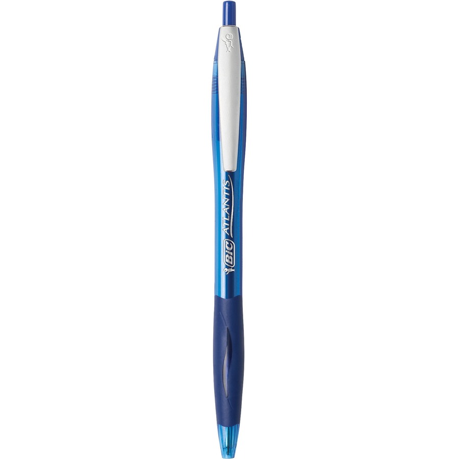 BIC Atlantis Retractable Pen - Medium Pen Point - Retractable - Blue - Clear Barrel - 1 Each - Ballpoint Retractable Pens - BICVCG11BLU