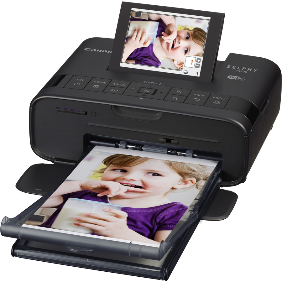 Canon SELPHY CP1300 Dye Sublimation Printer - Color - Photo Print - Portable - 3.2" Display - Black