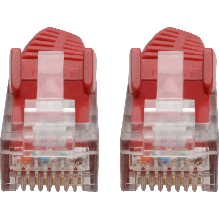 Eaton Tripp Lite Series Cat6 Gigabit Snagless Molded (UTP) Ethernet Cable (RJ45 M/M), PoE, Red, 6-in. (15.24 cm)