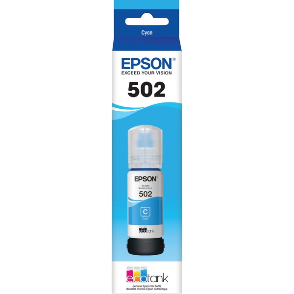 EPSON T502 Cyan Ink Bottle with Sensormatic