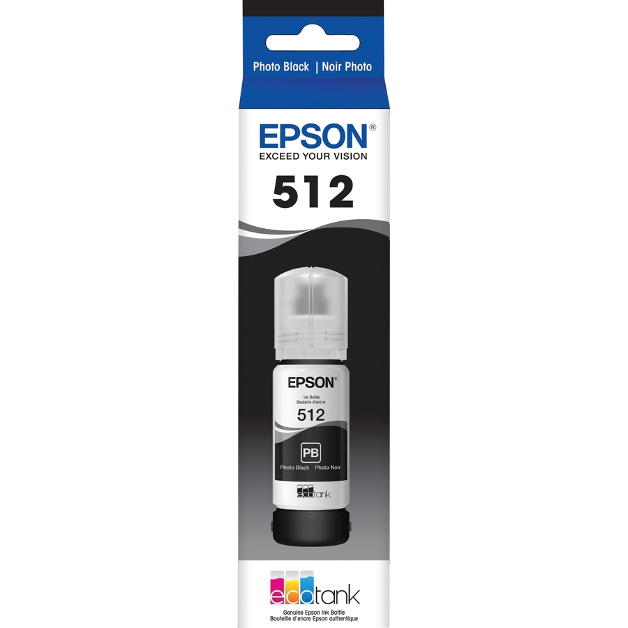 Epson T512, Photo Black Ink Bottle - Inkjet - Photo Black - 6500 Pages - 1