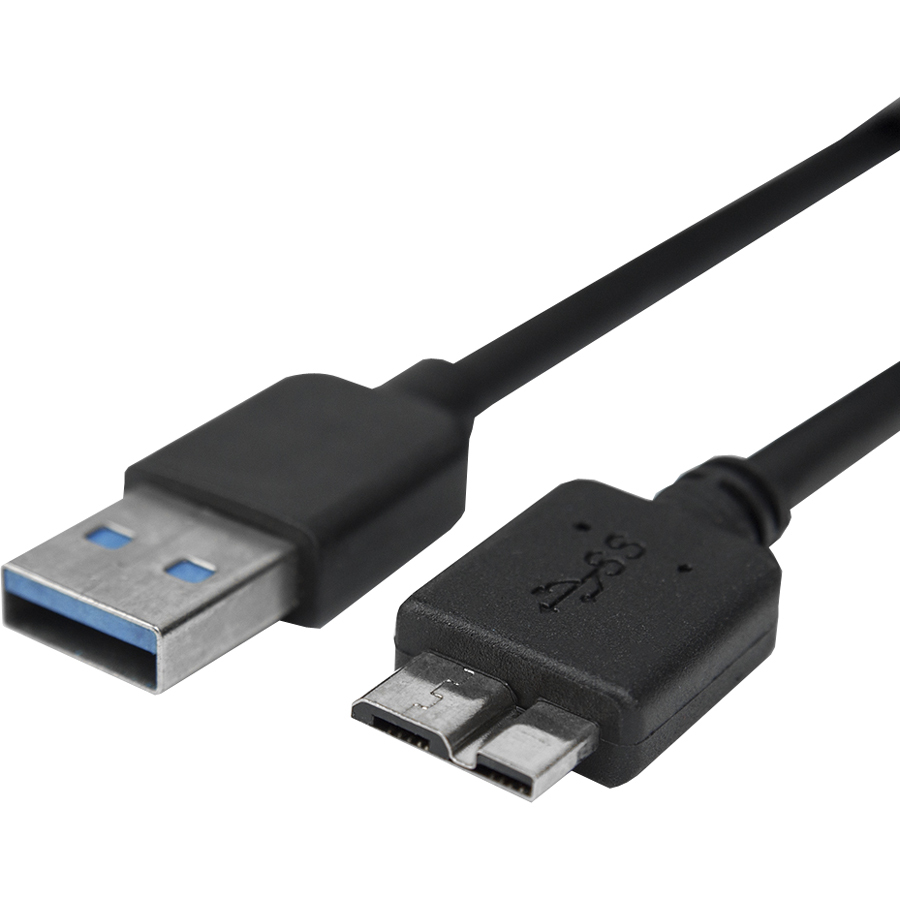Rocstor Premium rOCSTOR 3ft (1M) SuperSpeed USB 3.0 Type A to USB Micro B Cable - M/M - For External Hard Disk Drive Enclosure, Card Reader, Video Capture Card, Computers - 3 ft - 1 Pack - 1 x USB Type A Male, - 1 x USB Micro Type B Male- Nickel Plated Connector - Shielding - Black