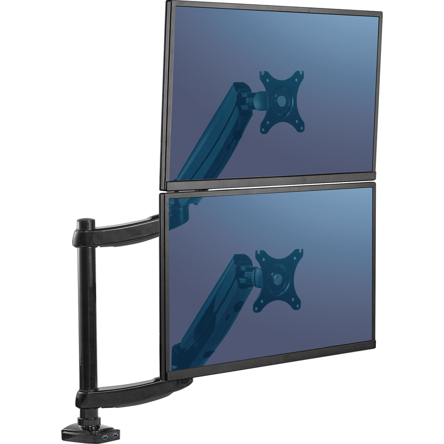 Fellowes Platinum Series Dual Stacking Monitor Arm - 2 Display(s) Supported - 27" Screen Support - 19.96 kg Load Capacity - 1 Each = FEL8043401