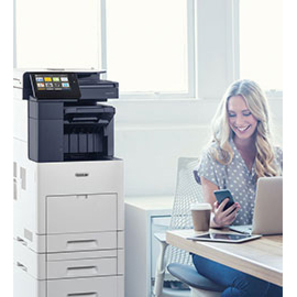 Xerox VersaLink B605/SM LED Multifunction Printer-Monochrome-Copier/Scanner-58 ppm Mono Print-1200x1200 Print-Automatic Duplex Print-250000 Pages Monthly-700 sheets Input-Color Scanner-600 Optical Scan-Gigabit Ethernet