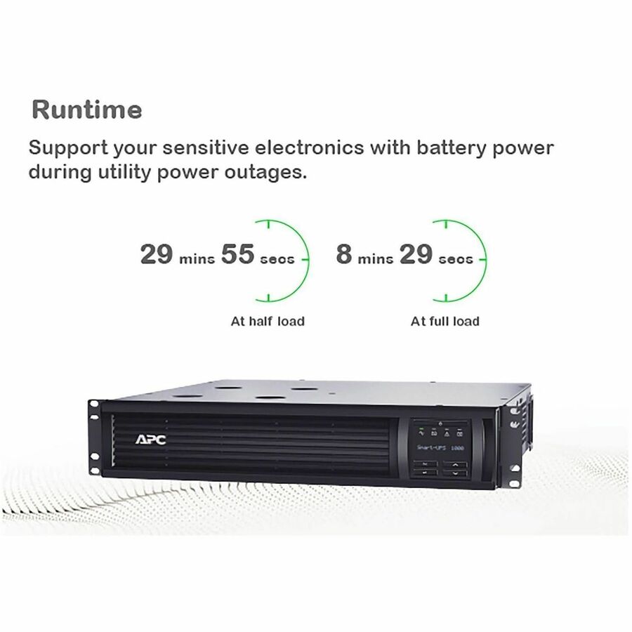 APC Smart-UPS, Line Interactive, 1000VA, Rackmount 2U, 120V, 6x NEMA 5-15R outlets, SmartConnect Port+SmartSlot, AVR, LCD