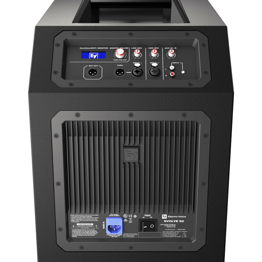 Bosch EVOLVE 50 black column speaker system with 1,000 W output for portable event audio — alternate view 2