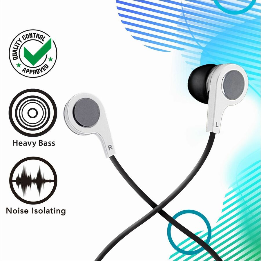 Maxell B-13 Earset - Stereo - Wired - Earbud - In-ear - 4.33 ft Cable - White