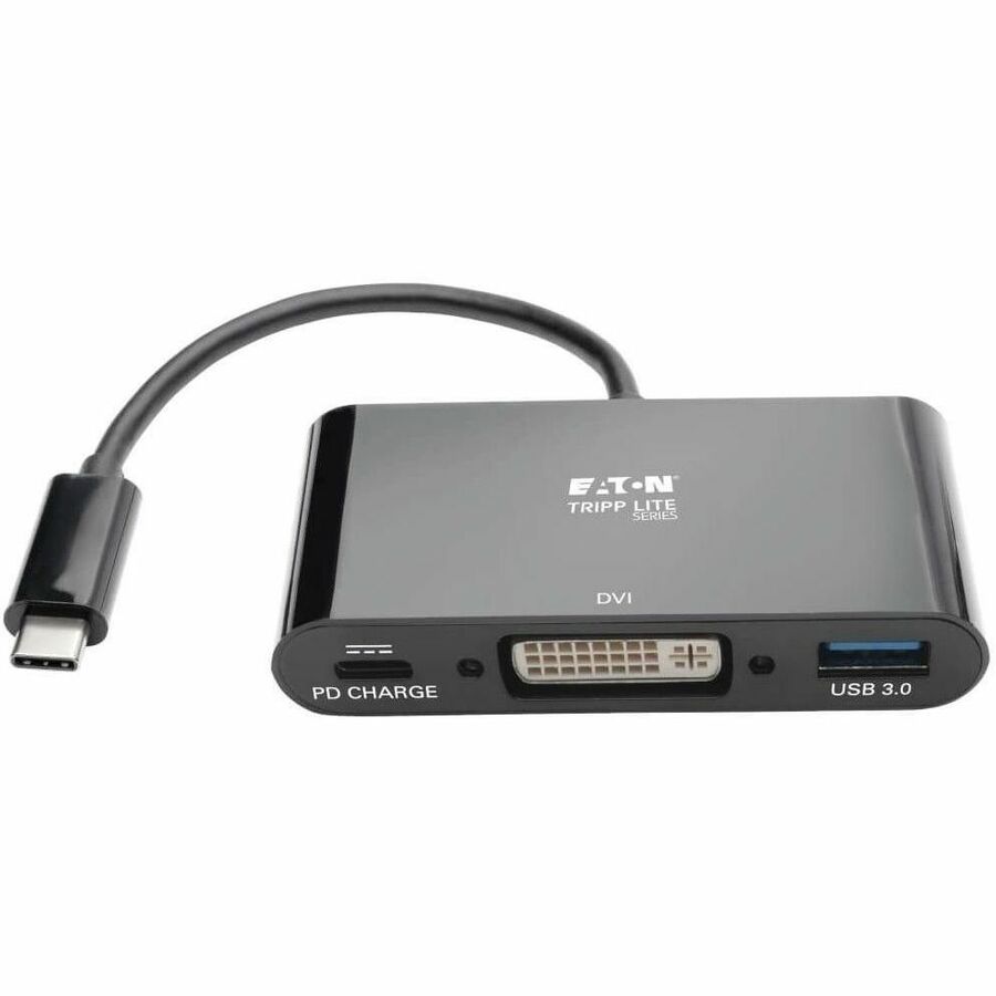 Tripp Lite by Eaton USB C to DVI Adapter USB Hub & PD Charging, Thunderbolt 3 Compatible, USB Type C to DVI, USB-C, USB Type-C 6in