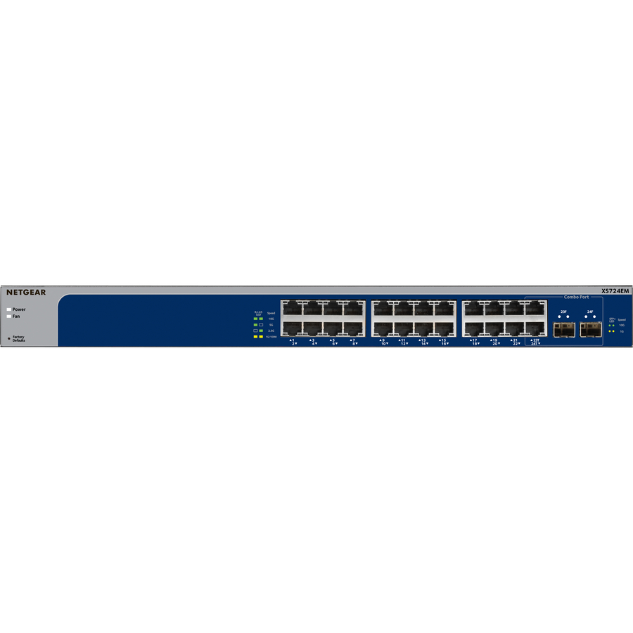 Netgear 24-Port 10-Gigabit/Multi-Gigabit Ethernet Smart Managed Plus Switch (XS724EM)