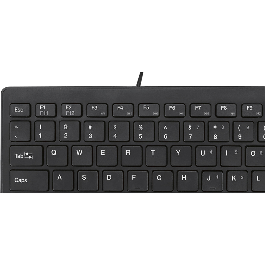 Adesso SlimTouch Mini Keyboard - Cable Connectivity - Interface - 78 Key - English (US) - QWERTY Layout Desktop Computer, Notebook - Windows - Membrane Keyswitch Black - Direct Buys