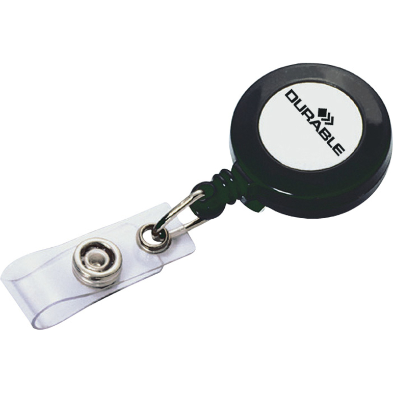 DURABLE Badge Reel - 10 / Box - Charcoal - Name Badge Holders - DBL815258