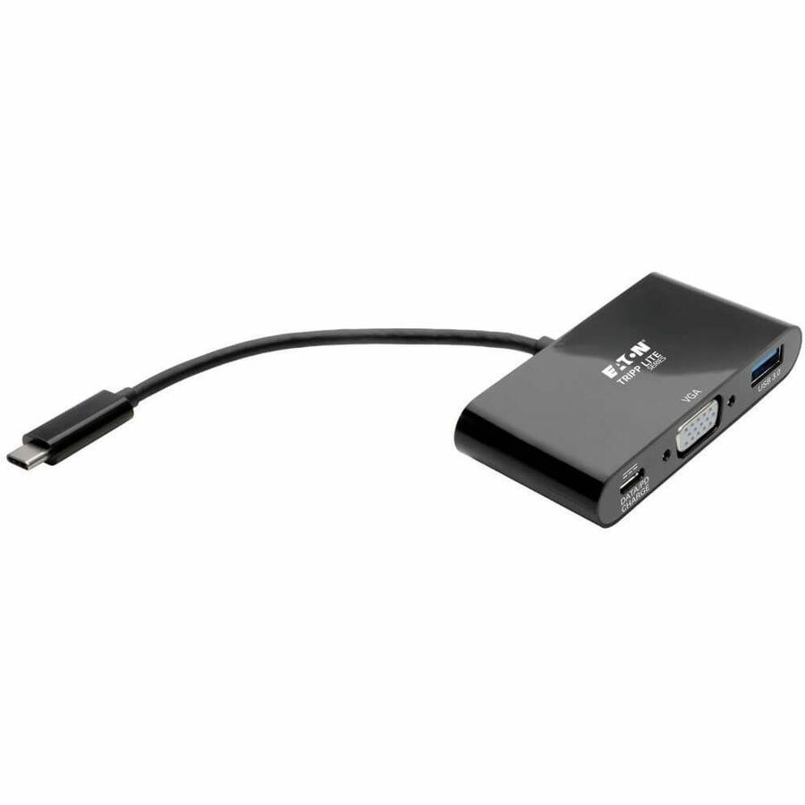 Tripp Lite by Eaton USB C to VGA Multiport Adapter Converter w/ USB Hub PD Charging 1080p Black, Thunderbolt 3 Compatible, USB Type C, USB-C, USB Type-C