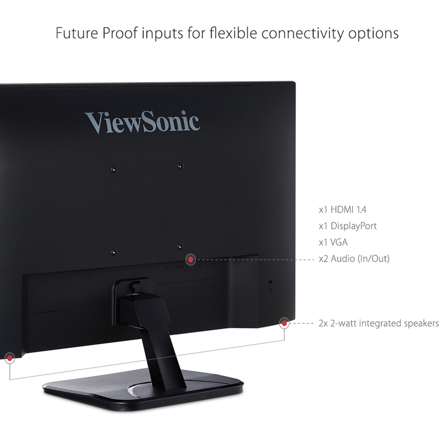 ViewSonic VA2456-MHD 24 Inch IPS 1080p Monitor with 100Hz, Ultra-Thin Bezels, HDMI, DisplayPort and VGA Inputs for Home and Office