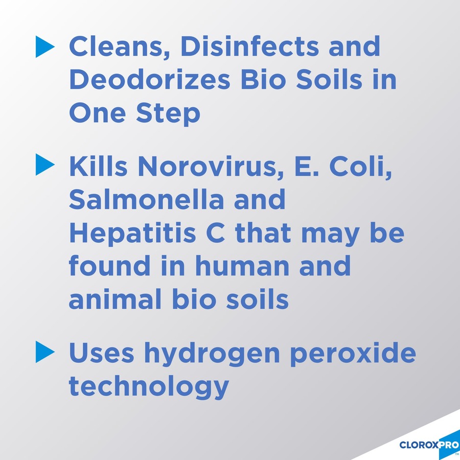 CloroxPro Disinfecting Bio Stain & Odor Remover Spray - Ready-To-Use - 32 fl oz (1 quart) - 1 Each - Bleach-free - Translucent