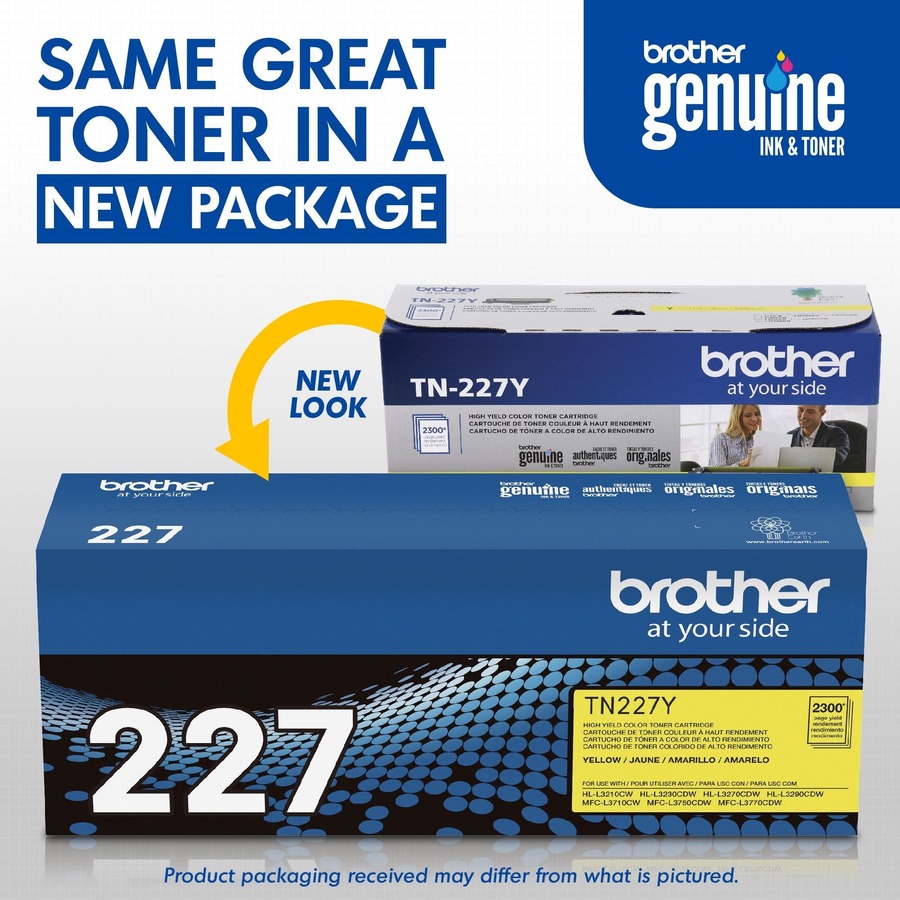 Brother Genuine TN-227Y High Yield Yellow Toner Cartridge - 2300 Pages