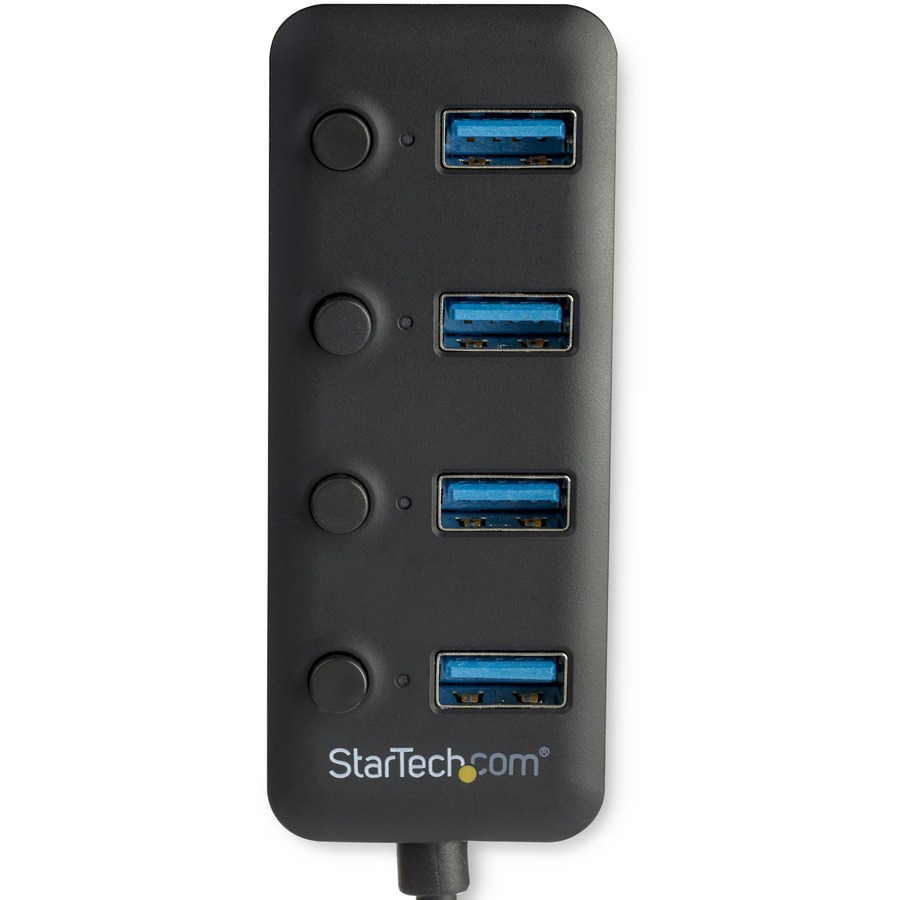 StarTech 4 Port USB 3.0 Hub - USB Type-A to 4x USB-A with Individual On/Off Port Switches - SuperSpeed 5Gbps USB 3.2 Gen 1 - Bus Power