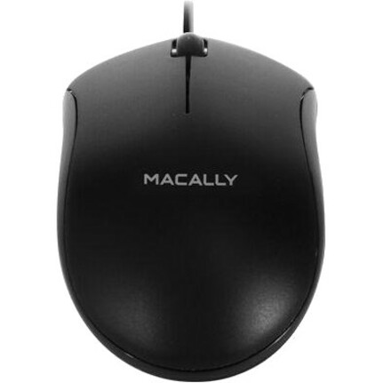 Macally Black 3 Button Optical USB Wired Mouse for Mac and PC (QMOUSEB)