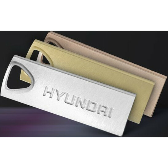 Hyundai 16GB Bravo Deluxe USB 2.0 Flash Drive - 16 GB - USB 2.0 - Silver - 10 Pack