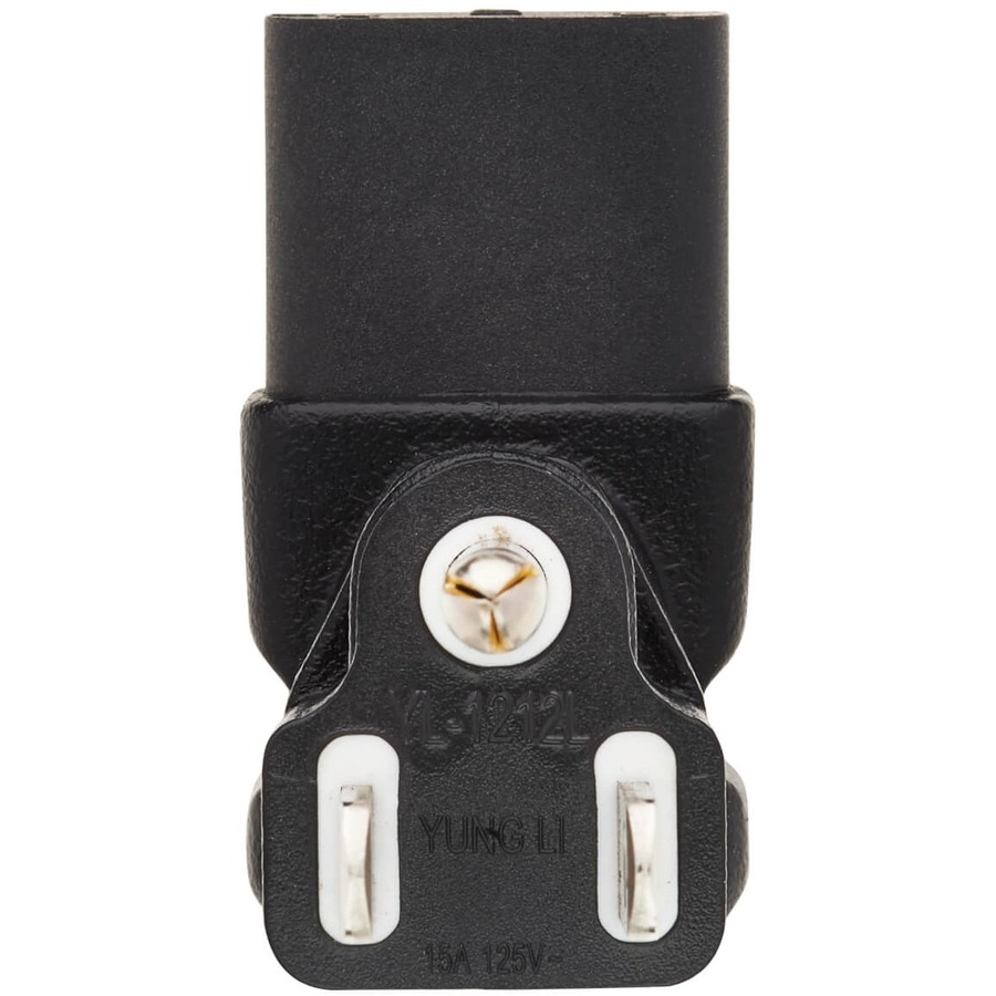Eaton Tripp Lite Series Computer Power Cord Adapter, NEMA 5-15P to Down Angle C13 - 10A, 125V, Black