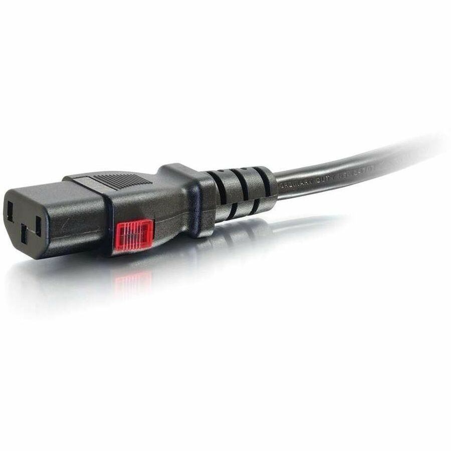 Black 3 ft locking C14 to C13 power cord for rack equipment — alternate view 2