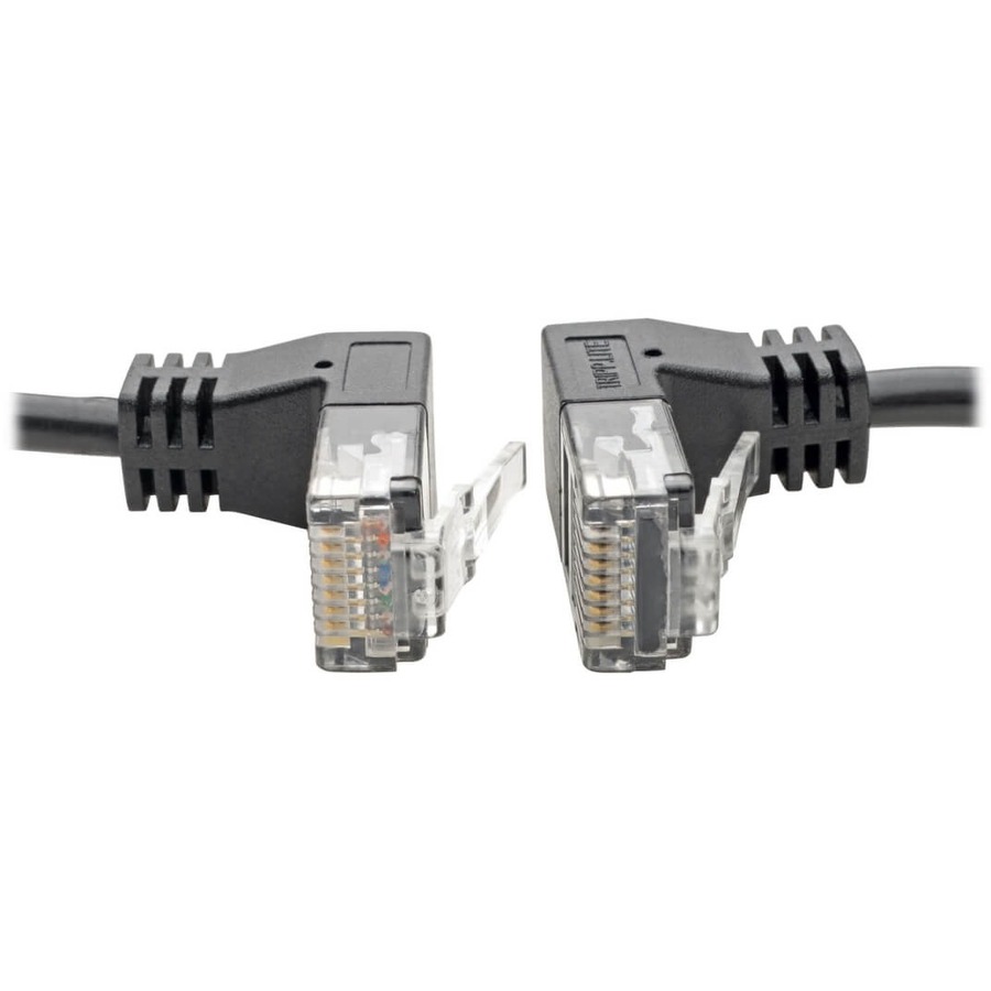 Tripp Lite by Eaton Right-Angle Cat6 Gigabit Snagless Molded Slim UTP Ethernet Cable (RJ45 M/M) Black 1 ft. (0.31 m)
